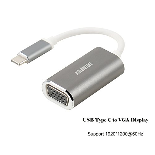 USB Typ C (Thunderbolt 3) zu VGA Adapter, benfei USB 3.1 (usb-c) zu VGA Adapter Stecker auf Buchse Konverter für Apple New MacBook [2015, 2016] - 3