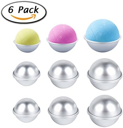 Slivercolor 12 Pieces Metal Bath Bomb Mold for DIY Homemade Ball Bombs and Fizzies