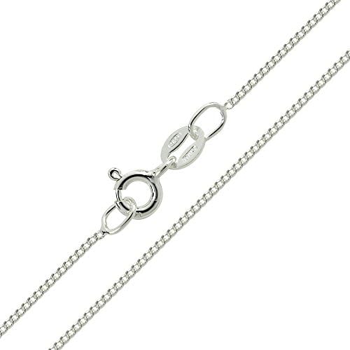 The Chain Company - Sterling Silver 16, 18, 20" Inch 1.0mm Fine Italian Curb Chain Necklace (16)
