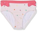 Das niedliche Exemplar weist ein süßes Streifenmuster sowie Rüschen und Bändchen auf. Die Konfektionsgröße entspricht der Körpergröße.