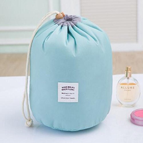 HOYOFO Large Capacity Waterproof Drawstring Cosmetic Travel Pouch Wash Bag Organizer Holder,Blue