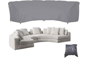 BOSKING Patio Sectional Curved Sofa Protector Covers 420D Oxford Waterproof Outdoor Garden Sectional Curved Couch Furniture Cover for Half Moon Couch Sofa Set
