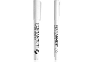 SMOOTHERPRO White Permanent Marker Pens | 1.0mm 2.0 mm Tip Waterproof White Pens Quick Dry Fabric Marker | for Clothes Glass Metal Stones Rock Painting Ceramic Wood Canvas (PWM0102) 2 Pcs