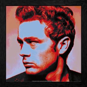 James Dean - Red Framed Print - 33x33cm