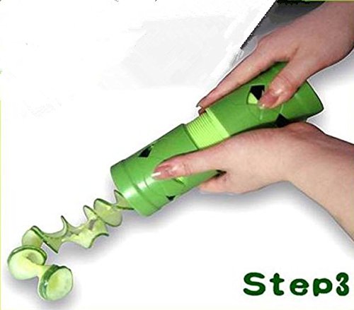 Gurkenschneider, Julienne- & Spiralschneider, gurkenhobel für Gemüse, Zoodles, Kreieren Gesunder, Kohlehydratfreier, Glutenfreier, Köstlicher Speisen Nach Der Paleo-Diät! Zucchini Spiral Schneider, Gemüsehobel (Grün) - 5