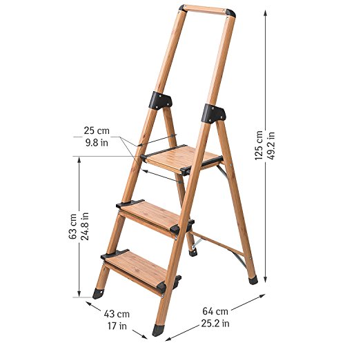 Tatkraft Upstairs Haushalt Klapptrittleiter 3 Stufen Anti-Rutsch Leicht & Robust - 2