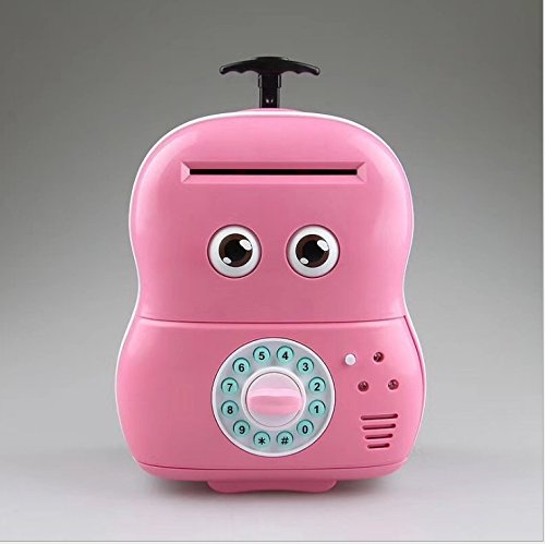 Preisvergleich Produktbild Sun Glower Geld Banken Trolley Locker Sparschwein übergroße Sparschwein Smart ATM automatische Geldmaschine (Pink)