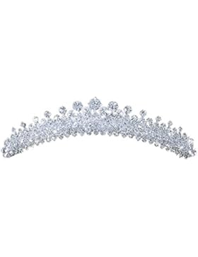 Hochzeit Braut Kristall Strasssteine Kamm Tiara Diadem Strass Krone Silber Haarschmuck Kommunion Haarreif