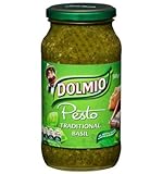Water, Basil Puree 24% (Basil, Food Acid (Citric), Canola Oil, Vegetable Gum (Xanthan (contains Soy)), Sugar), Vegetable Oil (contains Antioxidant (Butylated Hydroxyanisole)), Garlic, Pecorino Cheese 3%, Salt, Thickeners (Modified Cornstarch, Xanthan Gum (contains Soy)), Glucose Syrup (from Wheat), Parsley, Flavour, Food Acid (Lactic), Sugar, Carthamus & Gardenia Extract, Yeast Extract, Herb Extract, Colour (Turmeric Oleoresin), Spice Extract.