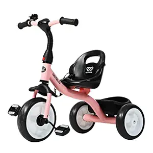 Wembley Baby Kids Cycle Tricycle for Kids for 1 Years to 5 Years Trikes with Seat Belt Plug N Play 3 Wheelers Toy for Girls Boy Carrying Capacity Upto 50 Kgs - Pink