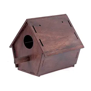 KrupanidhiWooden Bird House Nest Box for Garden Birds Wood Bird Nest Garden Outdoor Decor for Attracting Birds for Bulbul Sparrow Budgies and Finches by Krupanidhi( SP 370 )