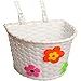 Produktbild Fahrradkorb / Korb - " bunte 3-D Blumen - weiß " - mit Befestigung für Lenker vorne - Fahrrad Kinder - Mädchen Jungen - Bastkorb - universal auch für Roller und Dreirad Laufrad Cityroller Streetroller SCOOTER / Kinderfahrrad - Lenkerkorb Kinder - vorn - Körbchen - Kinderfahrradkorb / Kinderkorb - Halterung - Weidenkorb Festmontage - Kinderlenkerkorb - Kinderkorb - Blüten / Blumenkorb - Kinderräder - einfarbig uni