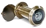 Stoppwerk Judas pour porte d'entrée aspect ancien pour un montage dans des vantaux de porte de 35-55 mm, grand angle de 200° avec cache de surveillance