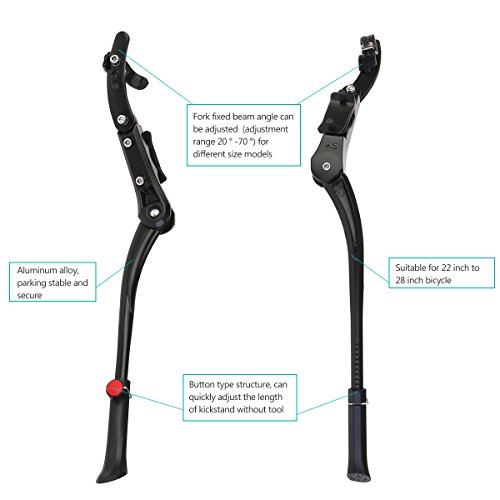 Foxnovo Seitenständer Fahrrad Ständer Hinterbauständer Universal Fahrradständer Aluminiun Gummi für MTB Mountainbike Fahrrad Cycling Aktualisierte Version - 6