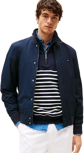 Tommy Hilfiger Bomber tecnico leggero da uomo MW0MW36665 Bomber Giacca, BLU, L