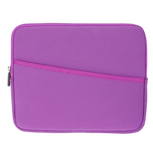 für bis zu 11" Tablet Nylon Schutzhülle Pouch Tasche mit Samt im Inneren passt Apple iPad Air / Samsung Galaxy Tab / Chromo / Alldaymall / Drache Touch / Microsoft Surface von co2CREA (violett)