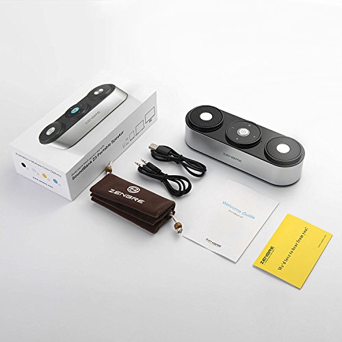 ZENBRE Altavoz Bluetooth  Z3 10W Altavoz Inal  mbrico Port  til hasta 20 Horas de Reproducci  n  Parlante para Computadora Dual-Driver con Potentes Graves Incluidos  Plateado 