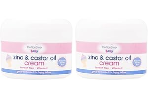 GUOML Cotton Tree Zinc And Castor Oil Nappy Rash Cream - Baby Skin Care Cream - Moisturizing And Protective - Pack Of 2 X 200Ml