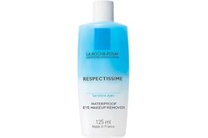 La Roche-Posay Toleriane Respectissime, Struccante Occhi Bifasico, Adatto a Pelli Sensibili, Rimuove il Make-Up Waterproof, Formula con Niacinamide, Ceramidi, Pantenolo e Acqua Termale, 125 ml