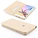 Produktbild [S6 EDGE PLUS +] Handy Schutz Tasche Noble Series Cover für Samsung Galaxy [S6 EDGE PLUS +] edle Book Style Hülle mit Aufstellfunktion und Kartenfach ScorpioCover champagner gold