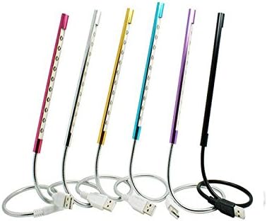 Dsstyle 10 LED Portable USB Stick Light Bendable Cord Eye Protection Desk Lamp for Laptop Decoration