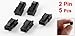 Move&Moving(TM) 5 Pcs Black Plastic 2 Pin Female Power Supply Connector