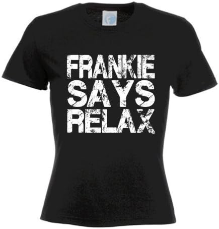 Frankie Says RelaxLadies 80's Retro Distressed Look Womens Fitted T Shirt