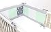 Produktbild ULLENBOOM ® Nestchen Mint Grau (360x30 cm Baby Bettnestchen, Bettumrandung für 120x60 cm Babybett - Rundum, Motiv: Punkte, Sterne, Patchwork)