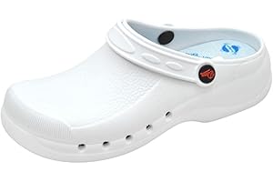 Dian Clog- Ultraleichter, Antibakteriall, Rutschfester Sicherheitstrainer, ideal für Krankenhaus-, Gesundheits-, Küchen- und Reinigungspersonal, Eva Plus Weiß