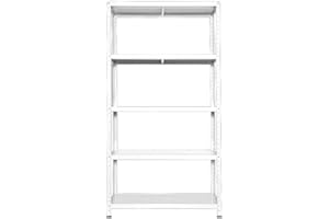giordano shop Scaffale in Metallo 5 Ripiani 100x40x187 cm Ettore Bianco