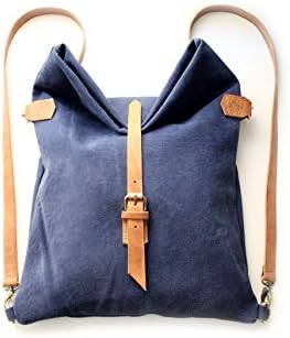 Roby BACKPACK, leather backpack, Nubuck Drymilled Calfskin, blue