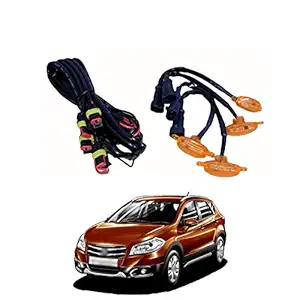 PRIKNIK LED Grille Lights Amber Yellow Grill Led with Fuse Adapter Wiring Harness Kit (4PCS, Amber Shell with Amber Light) Compatible with S-Cross