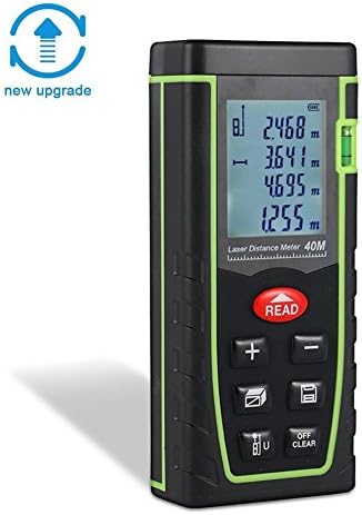 XSMeterHouse Handheld Digital Laser Distance Meter 131 Feet Laser Measure with Pythagorean Theorem,Self Calibration Storage (30 units) Range Finder with m/in/ft