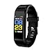 Produktbild SODIAL 115 Plus Clever Armband Fitness Tracker Schritt Zaehler Smartband Anti-verlorene Anruf Erinnerung Fuer Android IOS (Schwarz)