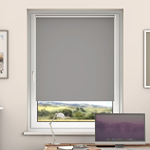 KlemmFix Verdunkelungsrollo - 85 x 150 cm GRAU (inkl. Klemmhalter)