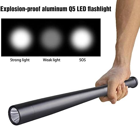 WISEUK 1 pc Explosion-proof aluminum Q5 LED flashlight Self-defense anti-wolf security equipment supplies Spike magic rod flashlight Outdoor self-defense camping flashlight Outdoor family hikong flashlight