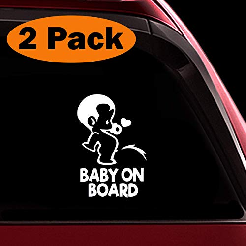 TOTOMO Adesivo per bambini a bordo - (Set di 2) Divertente simpatico simpatico cartello di sicurezza con decalcomania per vetri auto e paraurti - Ragazzo pipì ALI-035