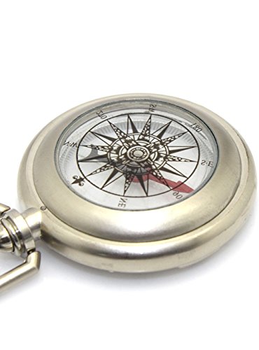 mmy- Kompass nostalgisch Compass Tasche-Zirkel tragbar für Reise Außen Outdoor Navigation Camp Wandern Guide D-Tool survie-argent - 4