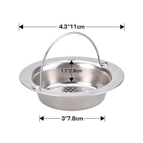 Mudder 2 Stück 4,3 Zoll Edelstahl Küche Sink Sieb Abflusssiebe Spülbeckensieb Ablaufsieb Stopper - 4