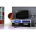 Produktbild KOSMO Meuble TV contemporain poignées en aluminium avec LED noir haute brillance - L 97 cm