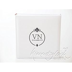 Fotoalbum weiß mit Ornament schwarz