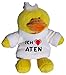 Produktbild Plüsch Hähnchen Schlüsselhalter mit einem T-shirt mit Aufschrift mit Ich liebe Aten (Vorname/Zuname/Spitzname)