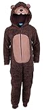 primark overall einhorn Kapuze Jungen BRAUN Bär Pyjama Schlafanzug / Overall / Kostüm / Onesie (3-4 Jahre 104 cm)