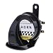 Produktbild MagiDeal Universal 12V/130dB Druckluft Schnecke Hupe Lufthorn mit Wasserdichter Abdeckung für Fahrzeug Auto LKW Boot Motorrad, Blau/Schwarz - Schwarz