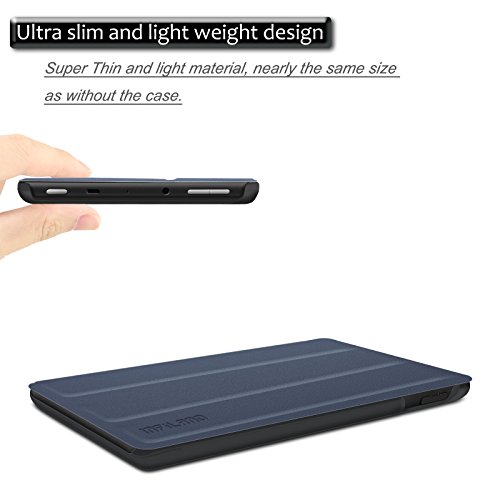 Hülle für Fire HD 8 (7. Generation – 2017) / das neue Fire HD 8 (6. Generation – 2016), Infiland Ultra Smart Slim Lightweight Schutzhülle mit Auto Schlaf / Wach Funktion Cover für Fire HD 8 (8-Zoll-Tablet, 7. Generation – 2017) / Das neue Fire HD 8 Tablet (6. Generation – 2016)(Dunkleblau) - 6