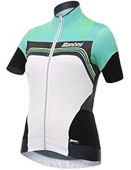 Santini Queen, Camiseta con manga corta para mujer, White, mujer, Queen, Verde, XXS