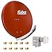 Produktbild Fuba Antenne 85x85 cm Alu Rot DAA 850 R + Unicable-LNB + 10 F-Stecker