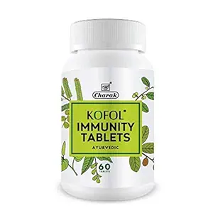 Charak Kofol Immunity Tablets, 60 Tablets With Goodness Of Giloy, Haldi, Pippali & Shunti, Immunity Enhancer For Complete Family, Children & elders (Pack of 1-60 Tab)