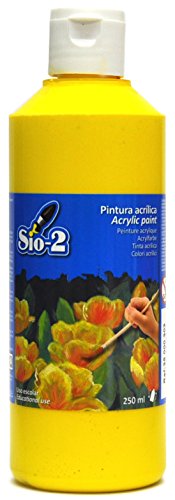Sio-2 35000303 Colori acrilici, 250 ml, giallo, 1 pezzo