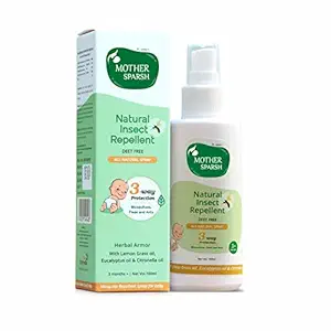 Mother Sparsh Natural Insect Repellent for Babies, Herbal Armor, 100% Protection from Mosquitoes, Fleas and Ants